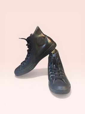 Converse Chuck Taylor All Star Rubber Hi Top Sneakers Black Mono Black 144740C